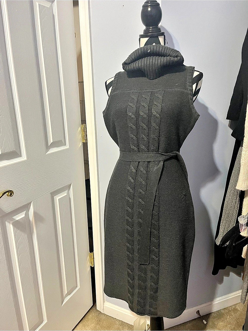 Calvin Klein Cable Knit Cowl Neck Gray NWOT, Small